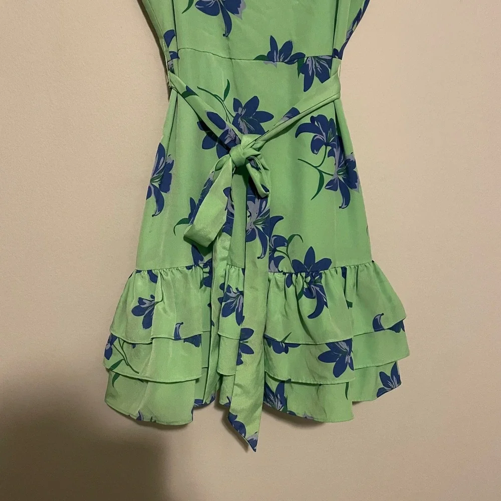Likely Mini Charlotte Dress in Pistachio Green Tropical Blue 0 wedding vacation - Picture 3 of 6
